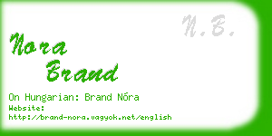 nora brand business card