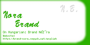 nora brand business card